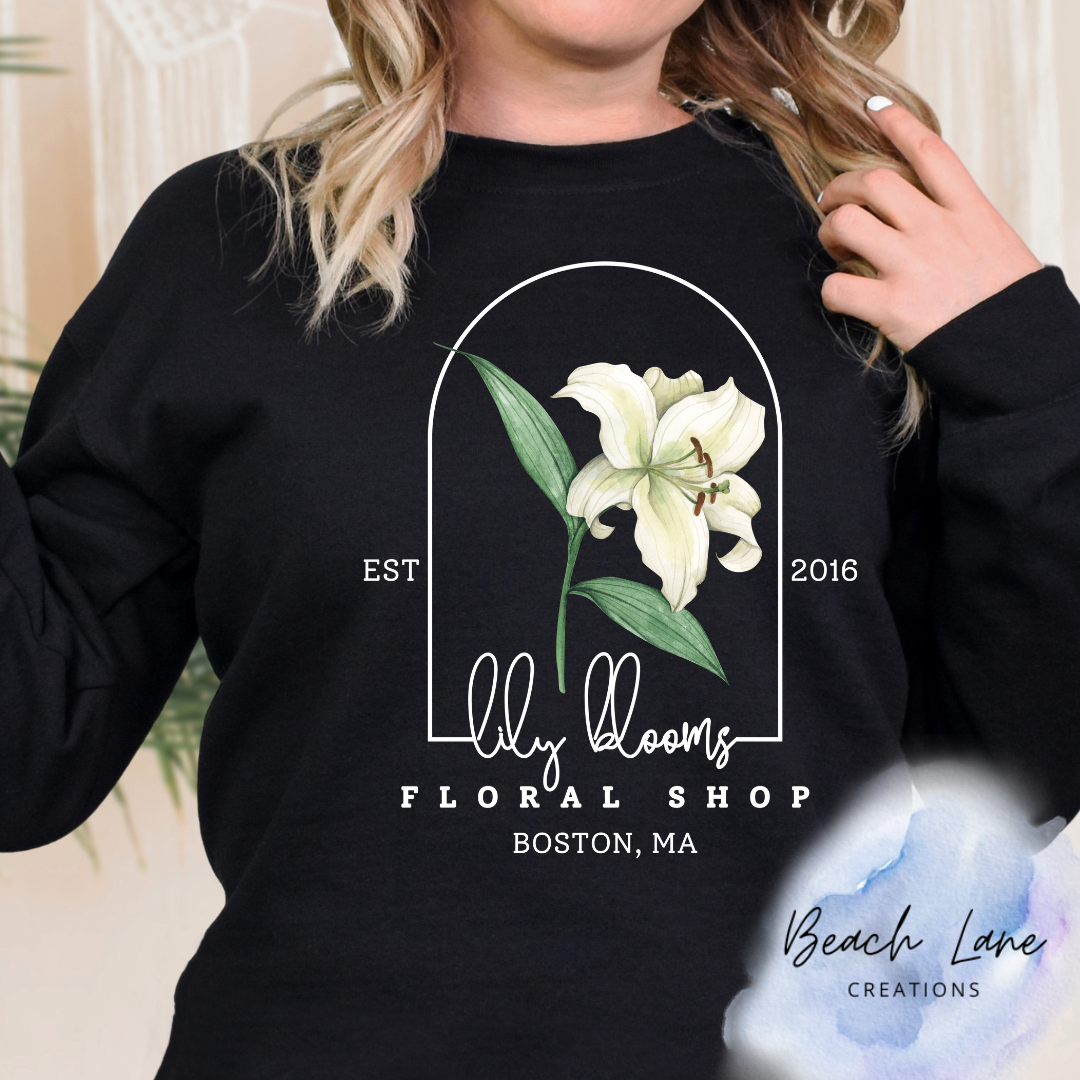 Lily Blooms Color Crew Neck Sweatshirt