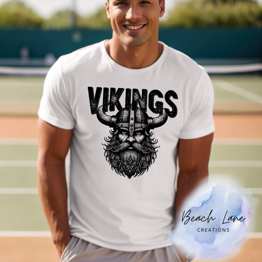 Black and White Vikings Tee