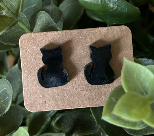 Black Cat Acrylic Earrings